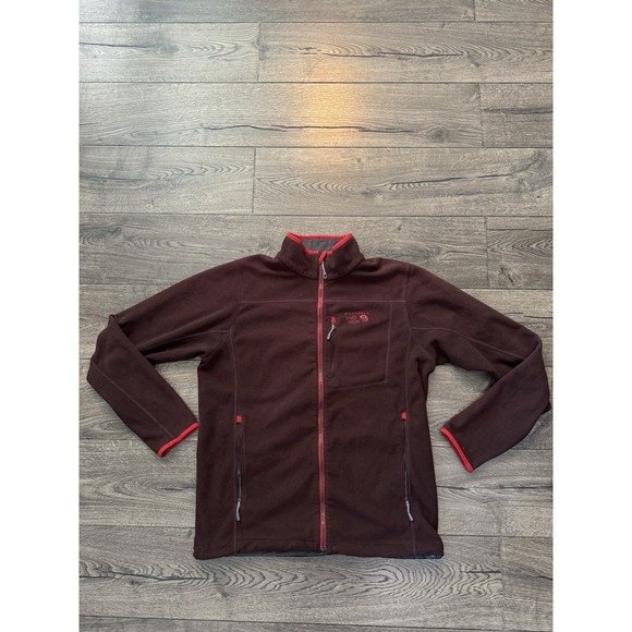 Mountain Hardwear Jacket‎ Mens Large Red Fleece Full Zip Hiking Trail Outdoors - Picture 1 of 16